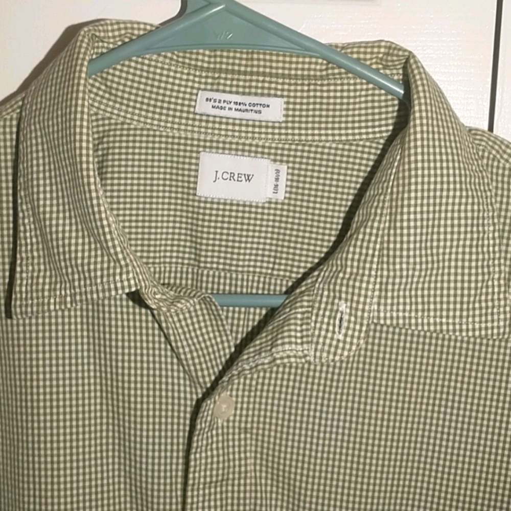 Mens JCrew large button down shirt sleeve shirt